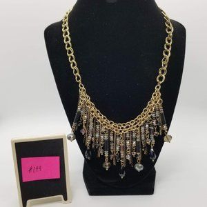 Vintage Chain and Bead Dangle Necklace